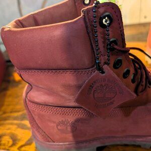 Timberland Maroon Moon Suede Leather Boots